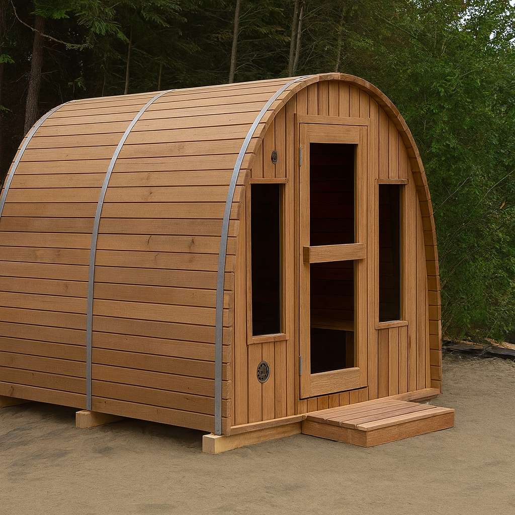 Olive Sauna Room – Curved Elegance