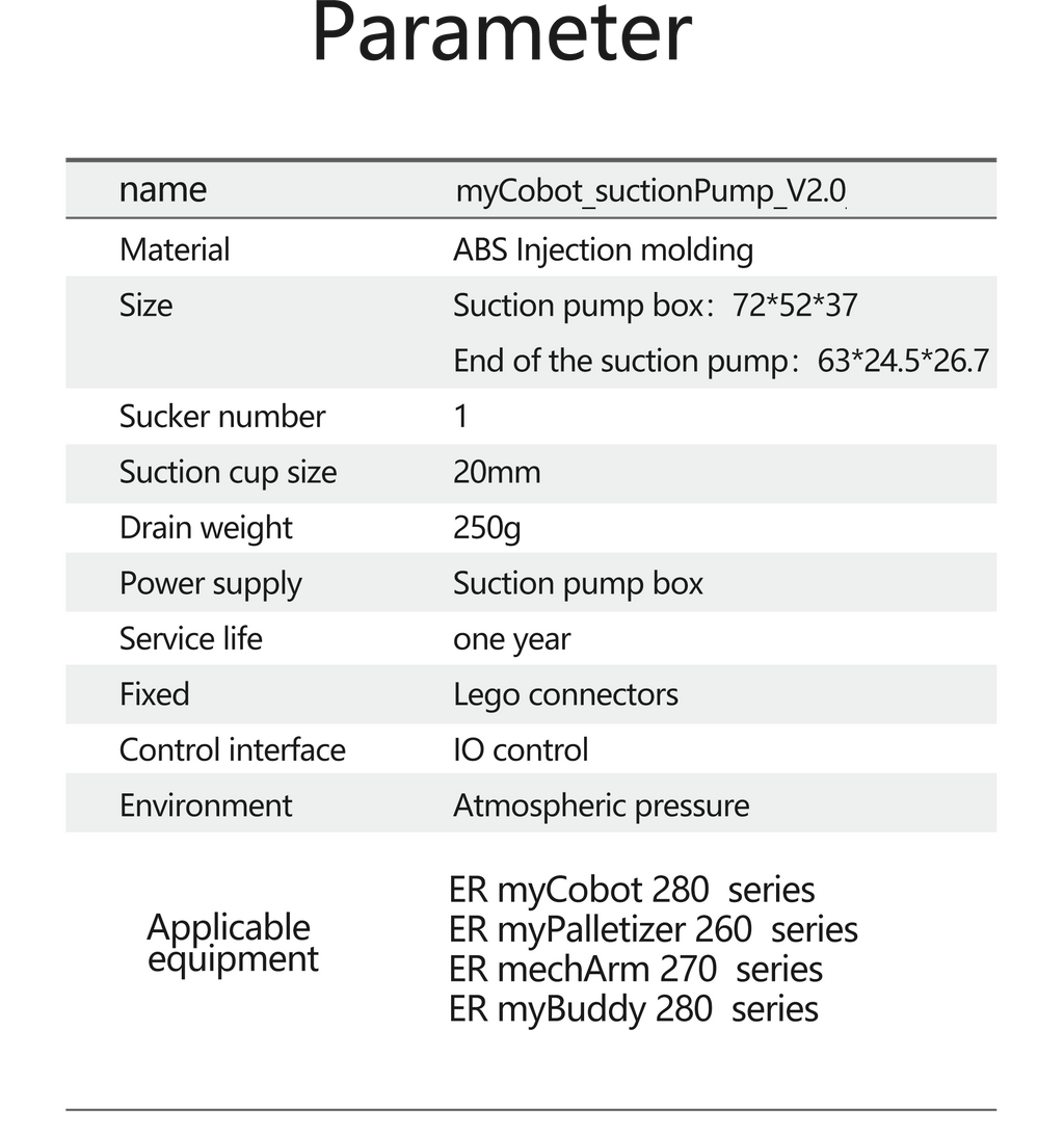 Suction Pump 2.0 Version for myCobot/myPalletizer/mechArm/myBuddy